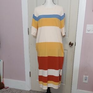 Beaumont Organic Elaine Jo Multi Color Color Block Midi Dress Size